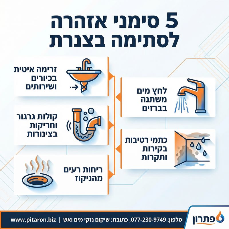 5 סימני אזהרה לסתימה בצנרת