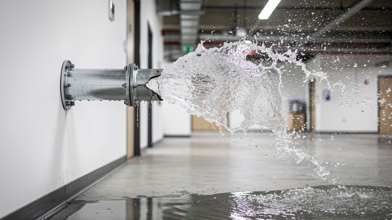 פיצוץ בצנרת עקב לחץ מים גבוה