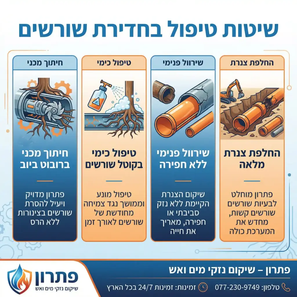 שיטת טיפול בחדירת שורשים